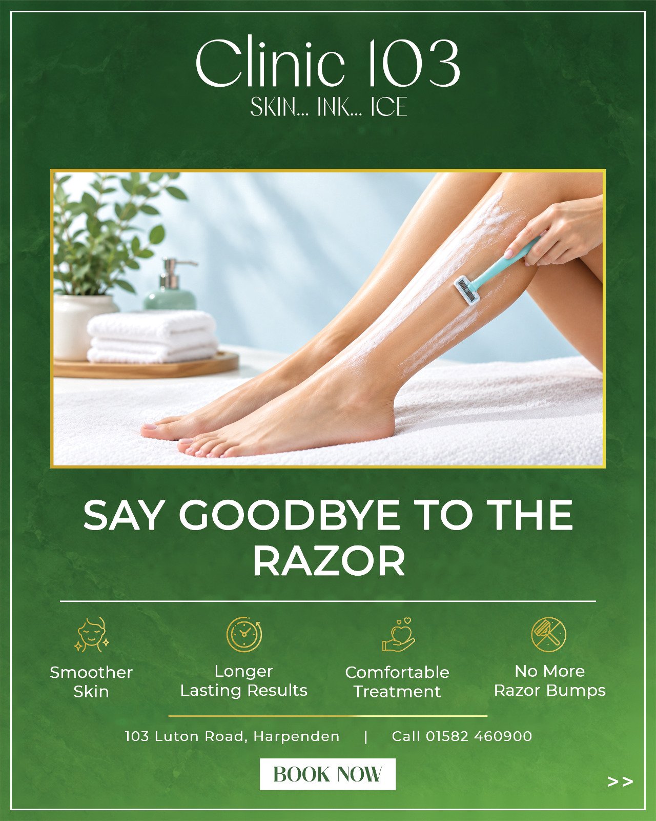 Laser hair removal at Clinic 103 Harpenden — Say goodbye to the razor